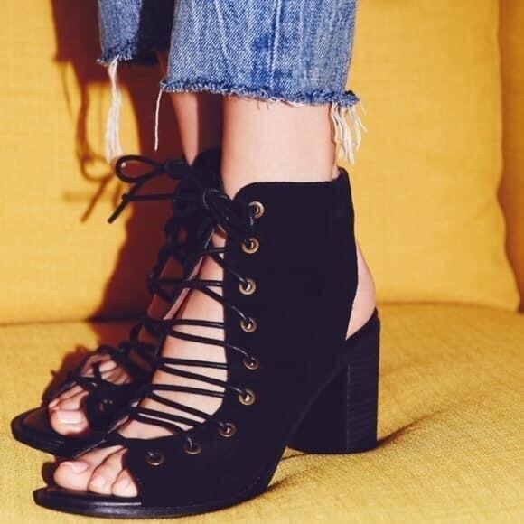{Free People} By Jeffrey Campbell Laced up bootie - Picture 1 of 5